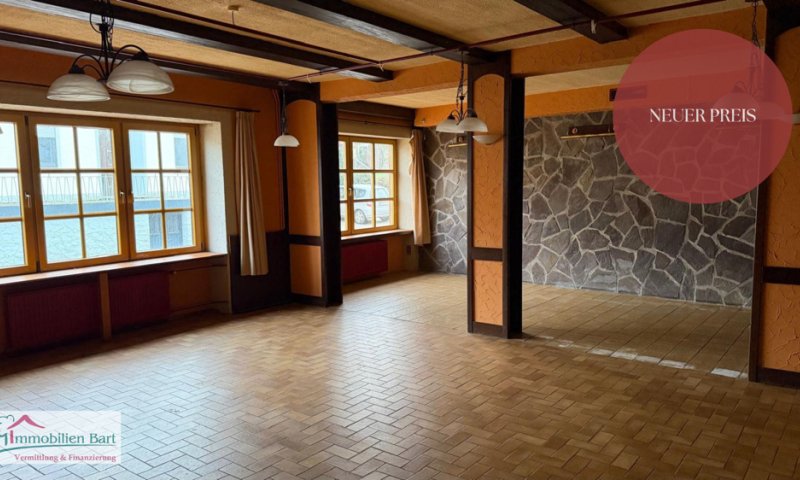 GELEGENHEIT: GEWERBE: GASTSTÄTTE MIT 7 GÄSTEZIMMER, RENOVIERUNGSBEDÜRFTIG!