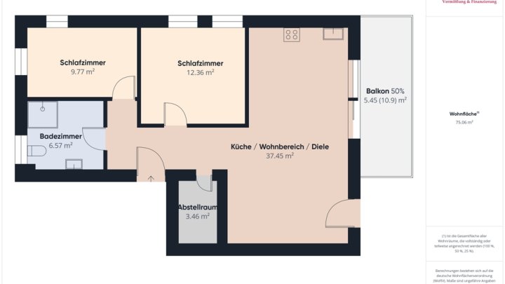 GRENZE LUXEMBURG: TOLLE WOHNUNG / 2 SCHLAFZ. / CARPORT STELLPLATZ