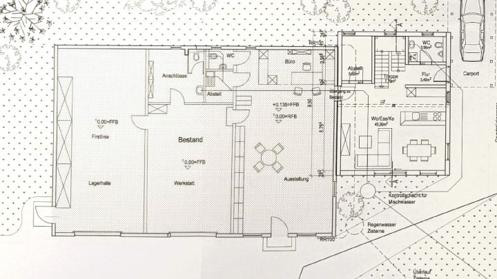 WOHNEN & ARBEITEN - Modernes EFH mit Werkstatthallen und Verkaufsfläche in 67688 Rodenbach