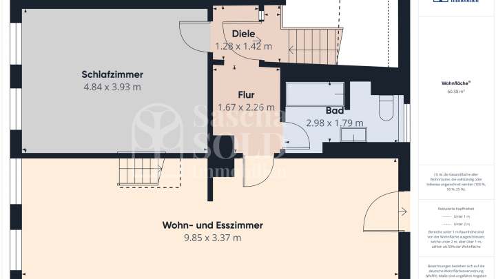 Helle und gut geschnittene 2,5-Zimmer-Wohnung in zentraler Innenstadtlage von St. Ingbert