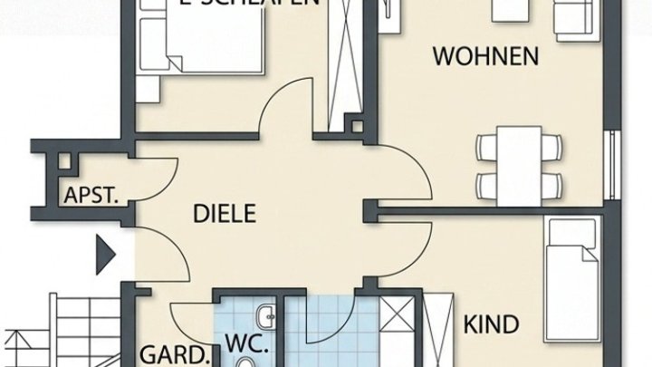 Perfekt aufgeteilt: Charmante Hochparterre-Wohnung mit 2 Balkonen & Einbauküche in Konz-Karthaus