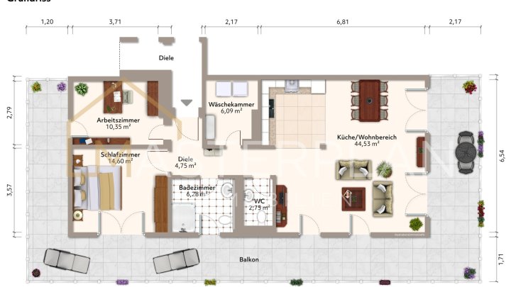 Moderne Penthousewohnung mit Weitblick