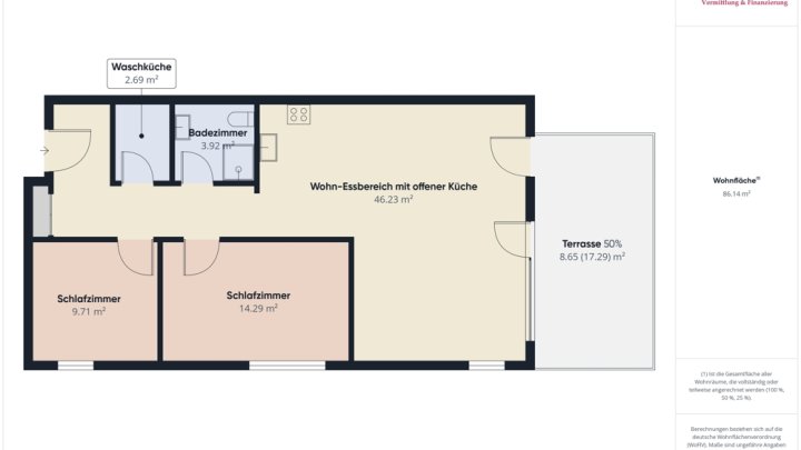 DIREKTE GRENZNÄHE: 86 M² SOUTERRAINWOHNUNG / 2 SCHLAFZIMMER / GROßE TERRASSE / STELLPLATZ