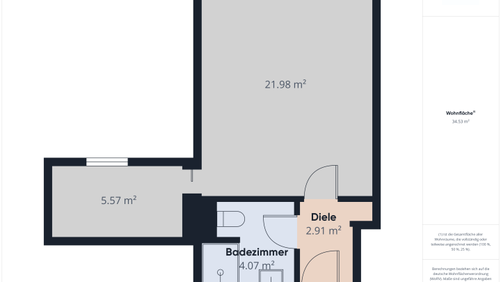 Rund 8,3 % Bruttorendite möglich: 1-Zimmer-Wohnung in Überherrn