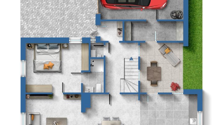 Zweifamilienhaus mit Terrasse, Balkon, Doppelgarage und zwei Stellplätzen