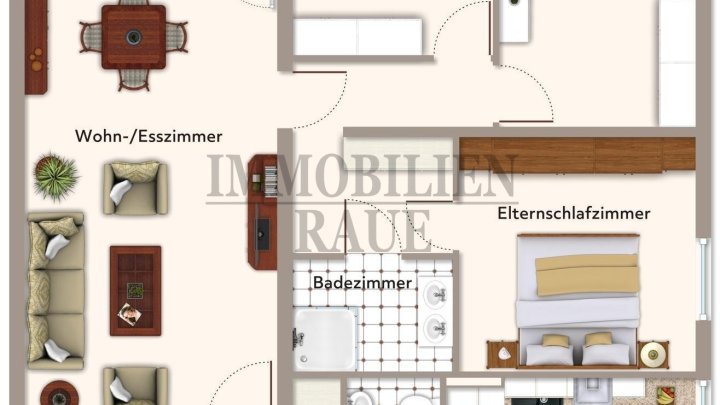 GROSSE 4 ZKB EIGENTUMSWOHNUNG MIT SÜD-WEST BALKON UND GARAGE IN DUDWEILER-SÜD - GUT VERMIETET