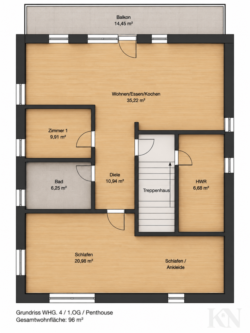 Grundriss WHG. 4 _ 1.OG _ Penthouse