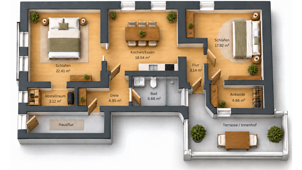 Grundriss visualisiert