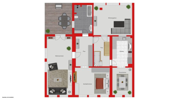 Großzügiges Wohnhaus mit Wintergarten, Sauna und Garten in Beckingen