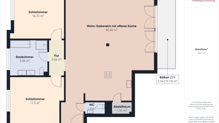 PALZEM (GRENZE LUXEMBURG): MODERNE, HELLE 120 M² WOHNUNG / 2 SCHLAFZIMMER / BALKON