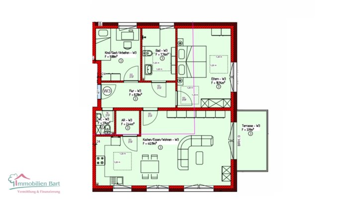 93 M² NEUBAUWOHNUNG IN LOSHEIM AM SEE