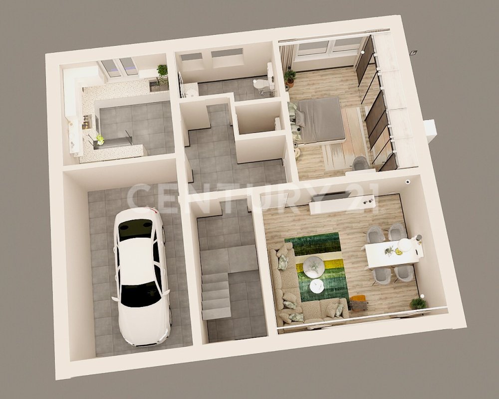 3D Grundriss des Erdgeschosses 
