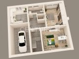 3D Grundriss des Erdgeschosses 