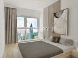 Visualisierung Schlafzimmer mit Blick zum Fenster 