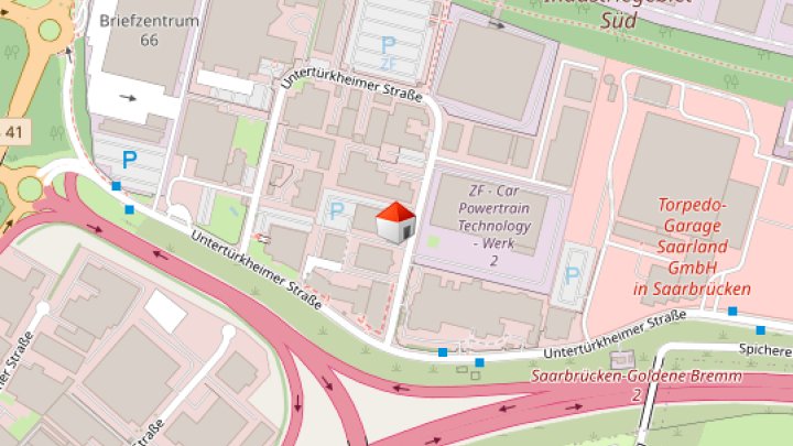Modernes Bürogebäude im Gewerbegebiet Untertürkheimer Straße