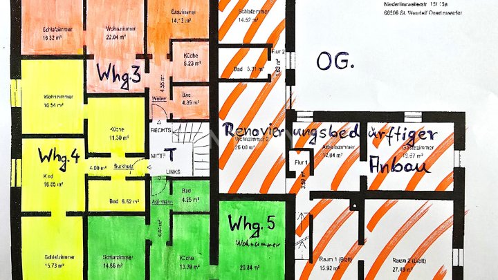 Großes MFH mit 5 Parteien  und enormem Erweiterungspotential, mit Ausbaumöglichkeit weiterer 3 Whg.