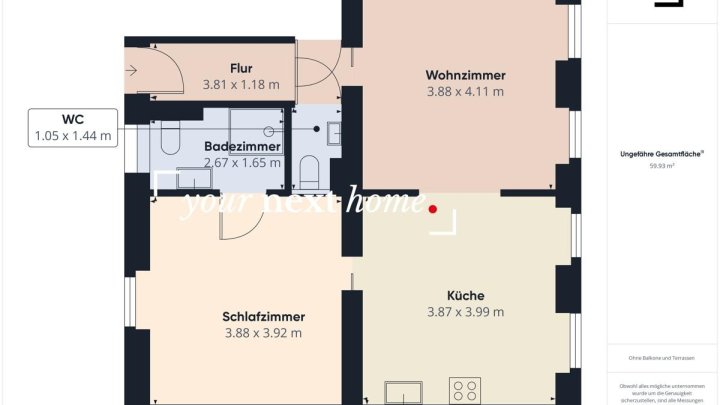 Voll möblierte 2ZKB Wohnung in NK-Wellesweiler inkl. Gartenmitbenutzung