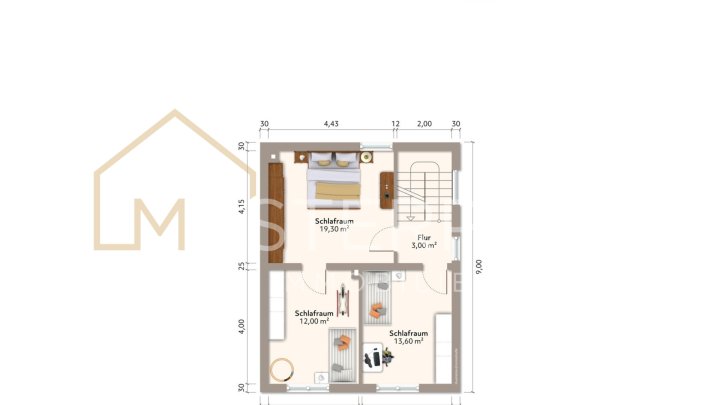 Doppelhaushälfte in Orscholz mit Garage und Garten