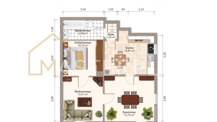 3-Zimmer-Dachgeschosswohnung in Urexweiler