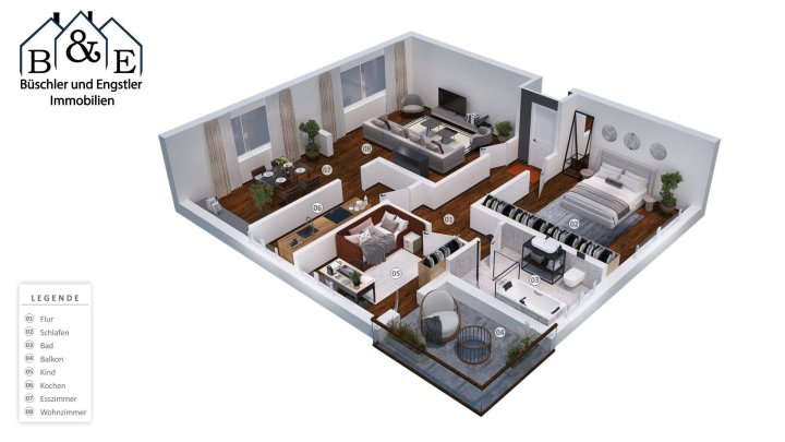 Gepflegte 3-Zimmer-Wohnung mit Balkon & Stellplatz