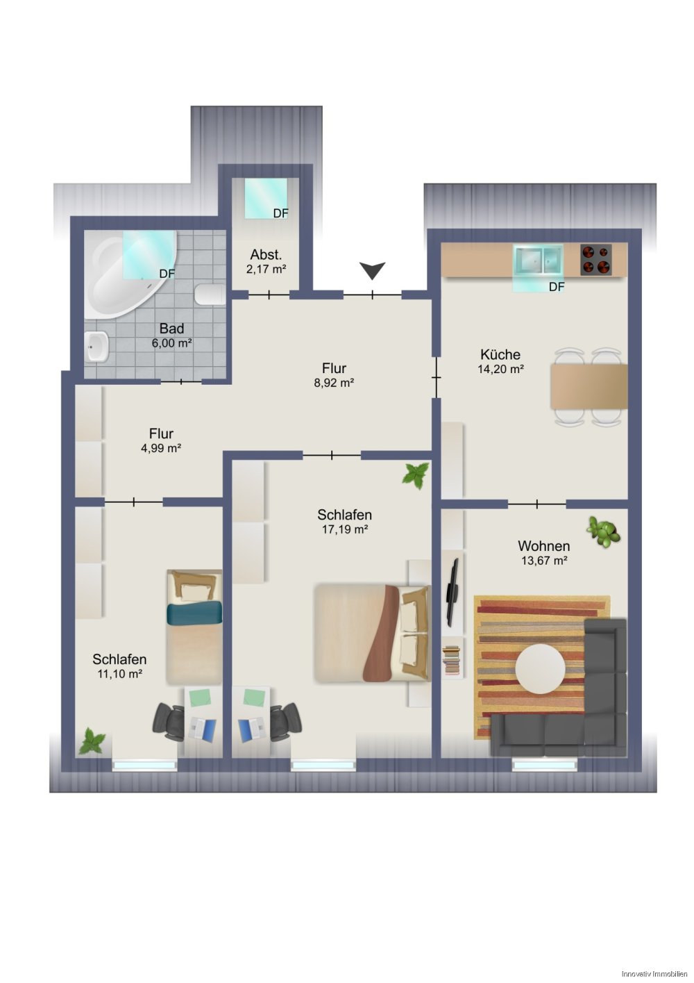 Grundriss Diefflen DG Wohnung