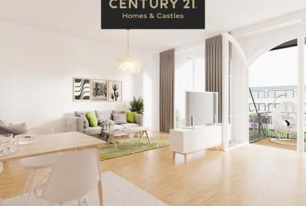 Traumhafte Living Area mit riesigen Rundbogenfenstern