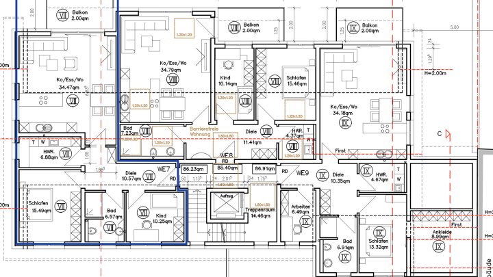 Moderne 3-ZKB-Dachgeschosswohnung mit Balkon & Aufzug in Rehlingen zu vermieten