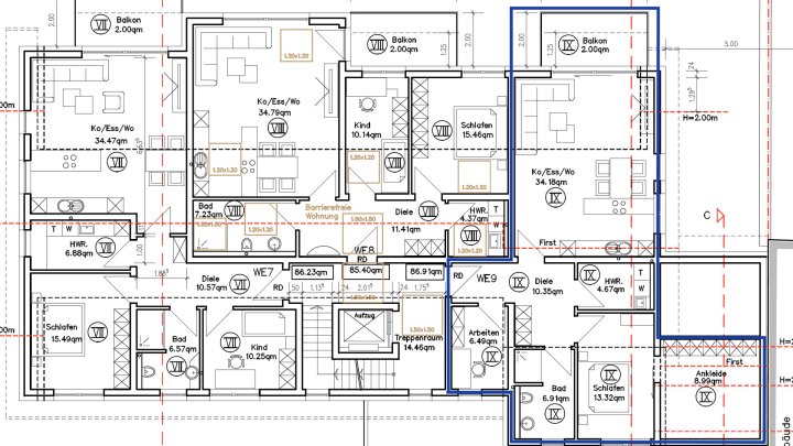 Exklusive 4-ZKB-Dachgeschosswohnung mit Balkon & Aufzug in Rehlingen zu vermieten