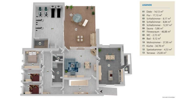 Hochwertig sanierter Luxus-Bungalow mit Einliegerwohnung, Photovoltaik und Großzügigem Grundstück