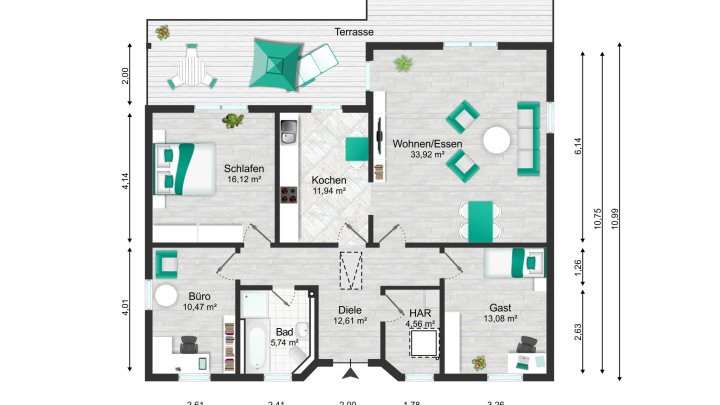 Energieeffizient und alles auf einer Ebene: Neubau-Bungalow mit unverbaubarem Fernblick