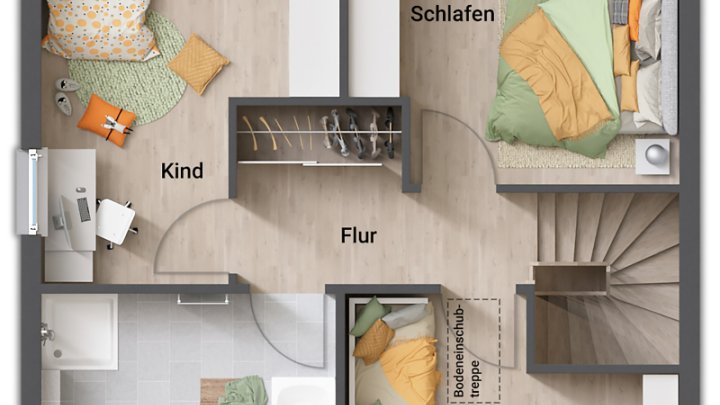 SCHLÜSSELFERTIGES MASSIVHAUS - EFFIZIENSHAUS 55 MIT UMFASSENDEM BAUSERVICE