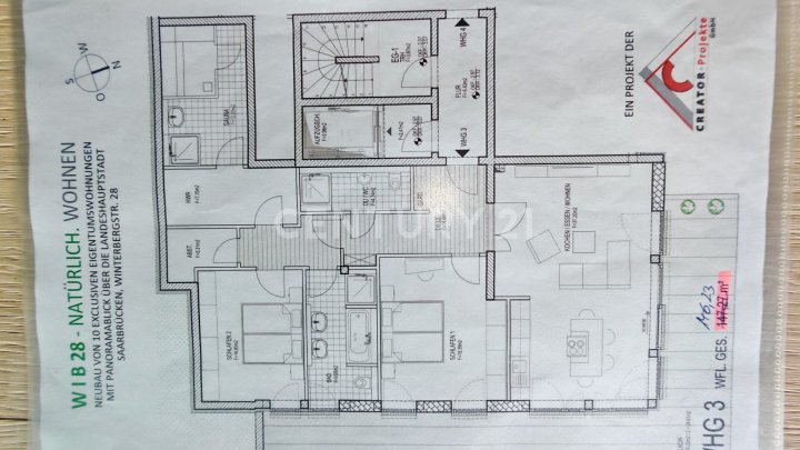 LUXUS PUR: 146m² NEUBAU-Wohnung mit GIGA Fernblick über ganz SB in Toplage, Riesen Terr. Garage