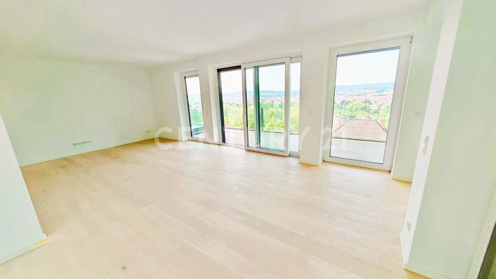 LUXUS PUR: 146m² NEUBAU-Wohnung mit GIGA Fernblick über ganz SB in Toplage, Riesen Terr. Garage