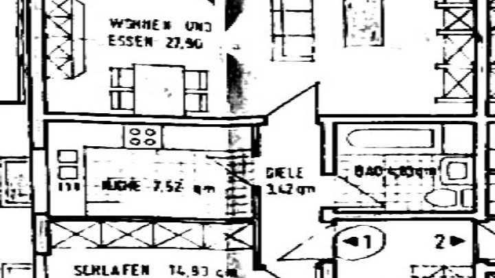 Gepflegte 2 ZKB-Wohnung mit EBK, Terrasse, Garten + Stellplatz in toller Lage in SLS - Picard