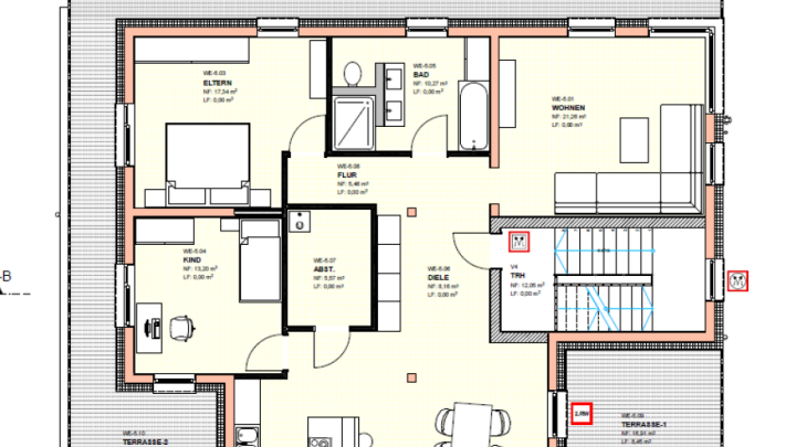 Exklusive Dachgeschosswohnung mit zwei Terrassen