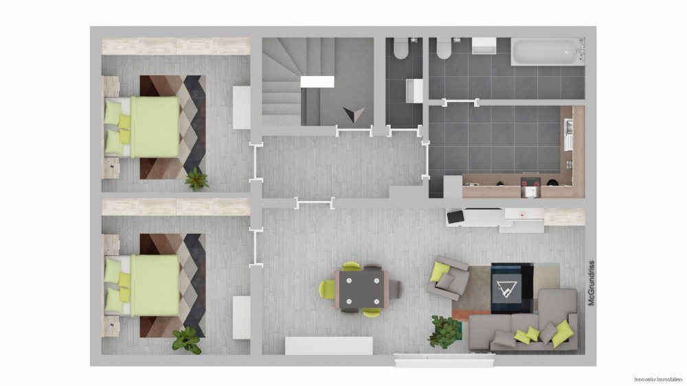 Grundriss Wohnung 1  im 1.OG