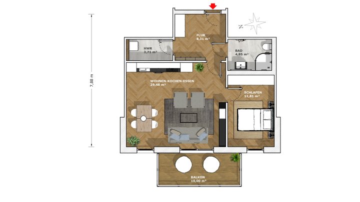 Attraktive Neubauwohnung (2-ZKB) mit Balkon in Wadern-Buweiler