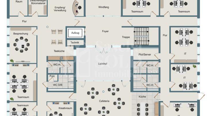 Repräsentative & moderne Gewerberäume auf 1.189 m² mit Glasfaser, Meetingräumen & Stellplätzen