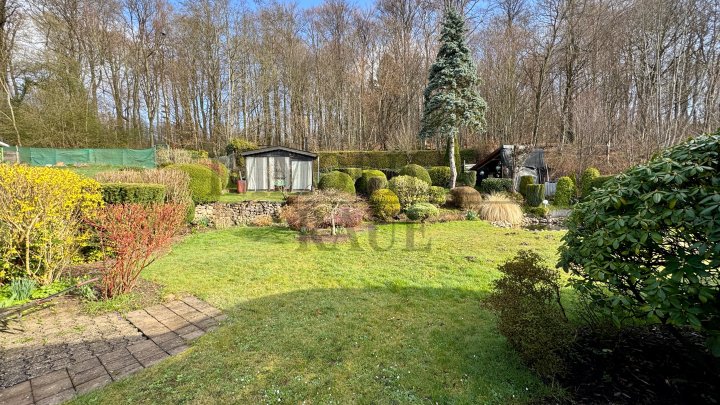 WOHNEN AM WALDRAND - BUNGALOW MIT GROSSEM GARTEN, KAMIN UND GARAGE IN SACKGASSE VON FRIEDRICHSTHAL