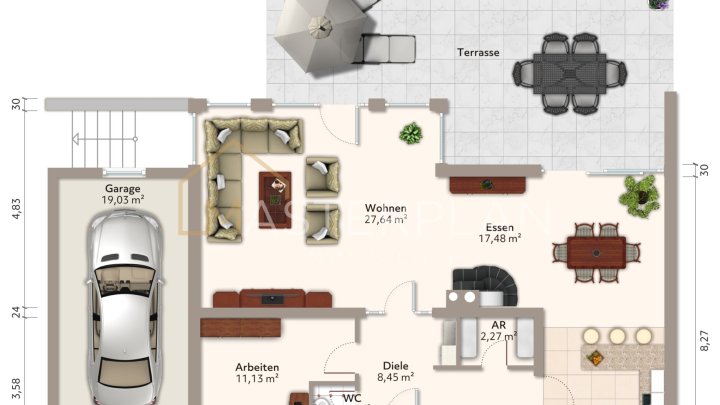 Stilvoll renoviertes Einfamilienhaus mit Panoramakamin, Traumküche und inklusive Baugrundstück in ruhiger Sackgasse