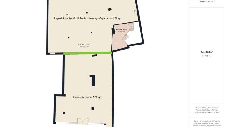 120m² Ladenlokal in zentraler Lage von Illingen – Lagerfläche optional anmietbar
