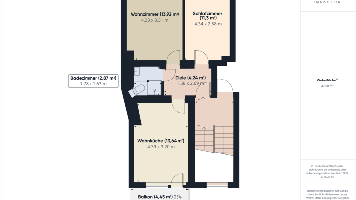 Gut geschnittene 2-ZKB mit Balkon – zentrale Lage in Saarbrücken-Malstatt