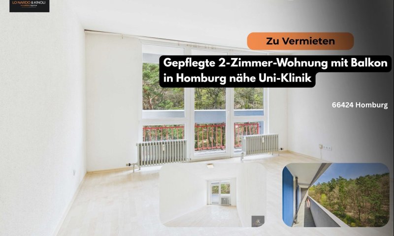 Gepflegte 2-Zimmer-Wohnung mit Balkon in Homburg nähe Uni-Klinik