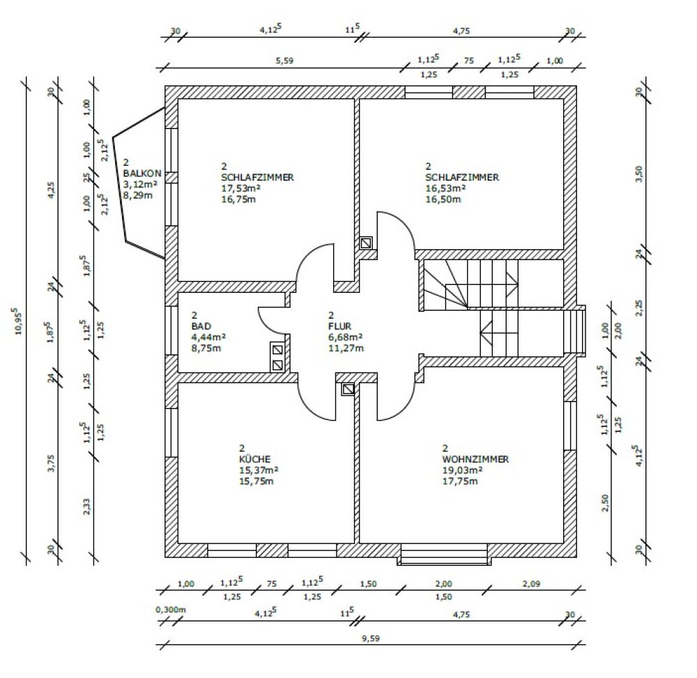 Grundriss Obergeschoss