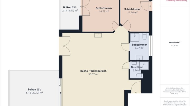 NEUWERTIGE 92 M² WOHNUNG / TIEFGARAGE / 2 SCHLAFZIMMER / 2 BÄDER