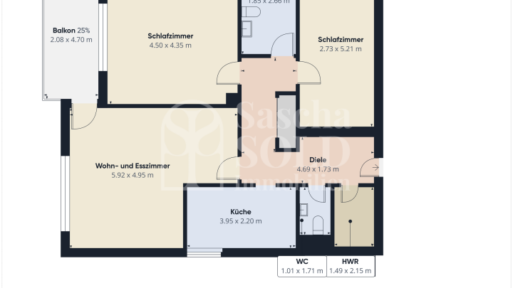 Helle 3-ZKB-Wohnung mit Balkon und Garage in ruhiger Wohnlage von St. Ingbert-Süd